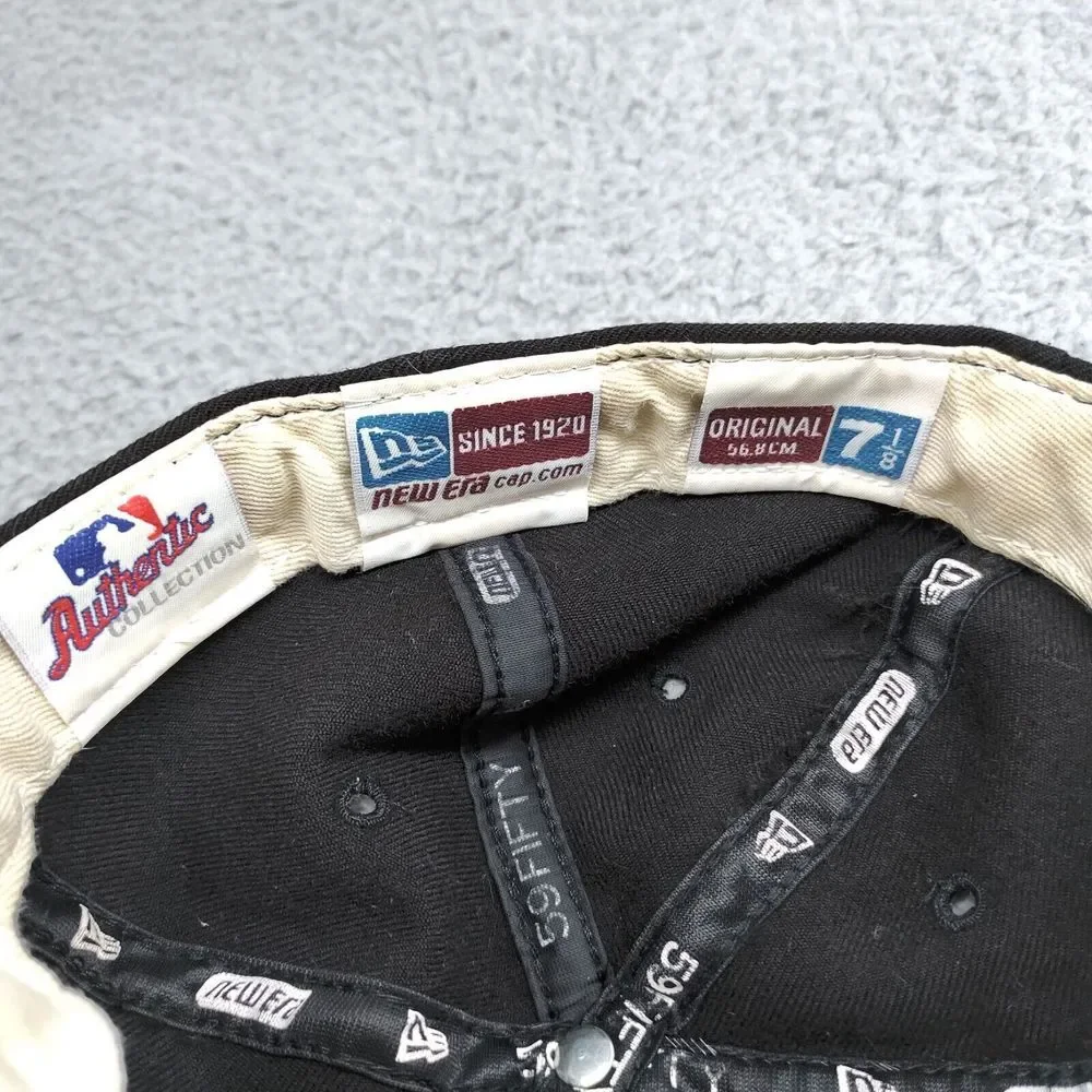 Vintage New Era Arizona Diamondbacks Baseball Hat Black Fitted 7 1/8 100% Wool
